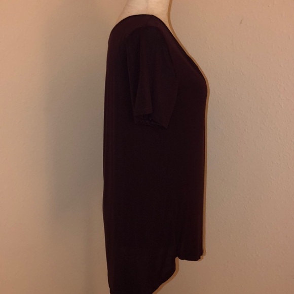NWOT wine color Top with asymmetrical back Sz.S - Picture 2 of 5